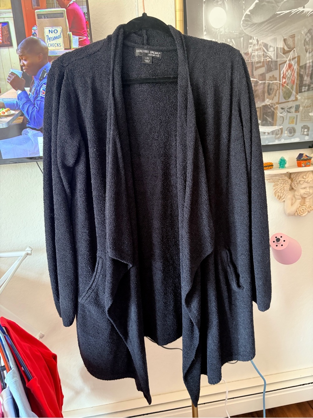 Barefoot Dreams Cozy Lite Black Cardigan size L/XL